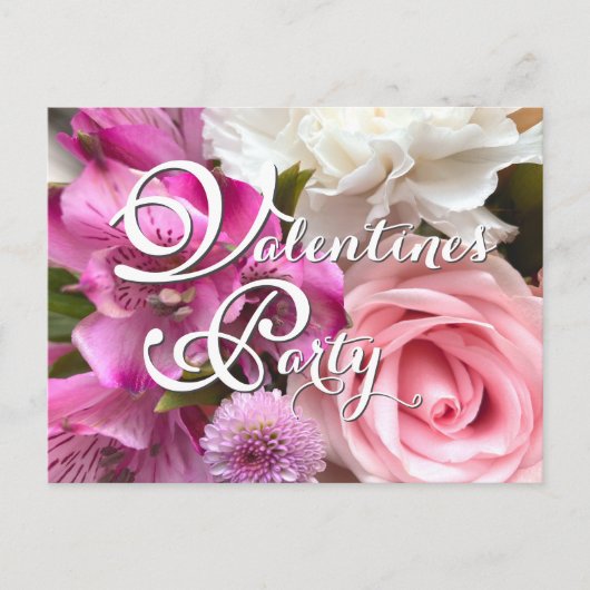 Valentine Bouquet Party Postcard Postkarte (Vorderseite)