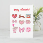 Valentine Bow Heart Coffee Feiertagskarte (Stehend Vorderseite)