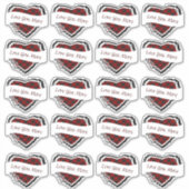 Valentine Brauch 20 kariertes Herz Aufkleber (Vorderseite)