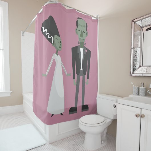 Valentine Braut Frankfurensteinmonster gruselig Lö Duschvorhang (Beispiel)