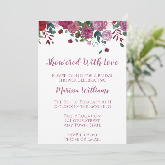 Valentine Bridal Dusche Einladung (Stehend Vorderseite)