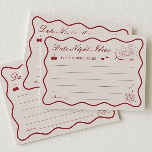 Valentine Bridal Shower Date Night Ideas Card Einladung