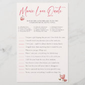 Valentine Bridal Shower Game Match Movie Quotes Flyer (Vorne)