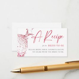 Valentine Bridal Shower Hearts Dress Bride Recipe Begleitkarte