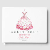 Valentine Bridal Shower Whimsical Hearts Dress Art Gästebuch (Vorderseite)