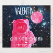 Valentine, bringen Sie mich zum Mond und zurück! Bierflaschenetikett (Einzelnes Label)