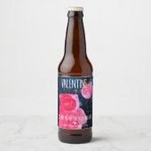 Valentine, bringen Sie mich zum Mond und zurück! Bierflaschenetikett (Vorderseite)