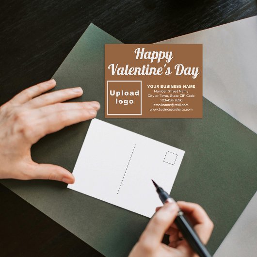 Valentine Brown Holiday Postcard Feiertagspostkarte
