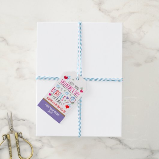Valentine Bubble Tags Geschenkanhänger (Mit Garn)