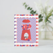 Valentine Bubblegum Feiertagspostkarte (Stehend Vorderseite)
