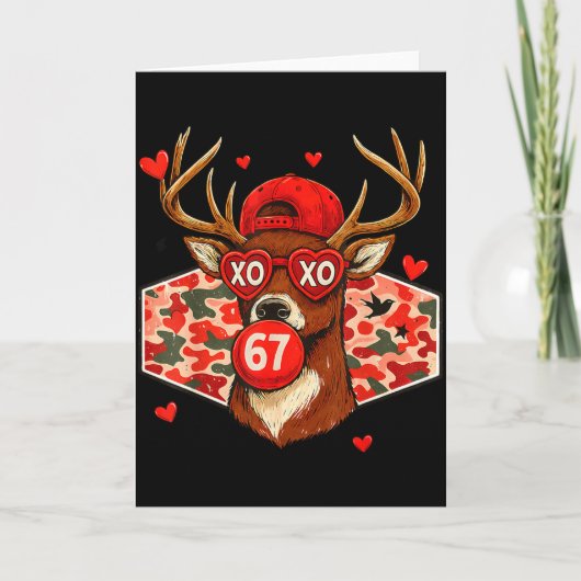 Valentine Buck 67 Meme Camo Hirschjagd Jungen Jagd Karte (Vorderseite)