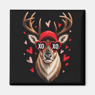 Valentine Buck Camo Hirsch Retro Jagd Jungenmütze Magnet