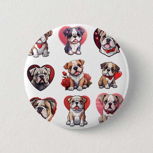 Valentine Bulldog Button (Vorderseite)