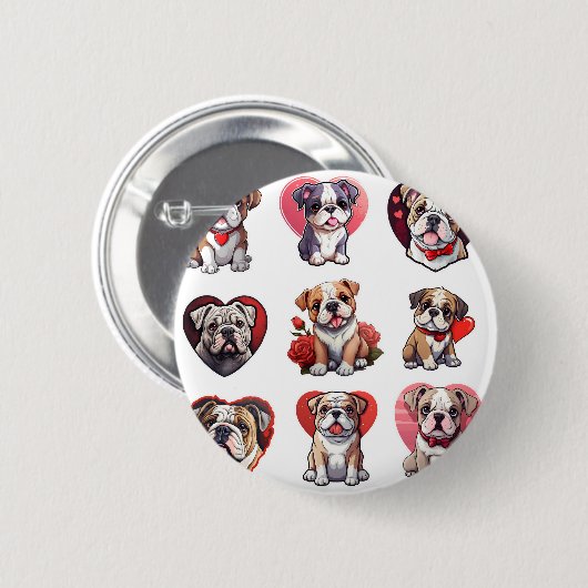 Valentine Bulldog Button (Vorne & Hinten)