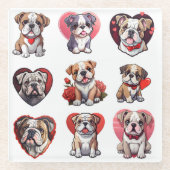 Valentine Bulldog Glasuntersetzer (Vorderseite)