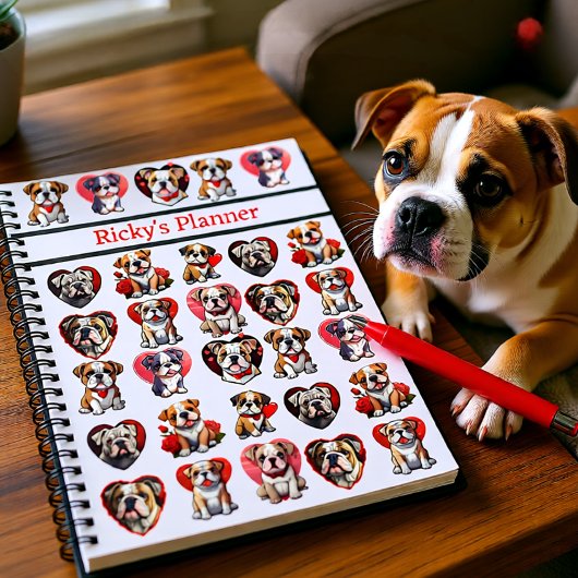 Valentine Bulldog personalisiert Planer