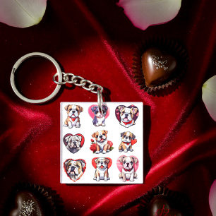 Valentine Bulldog Schlüsselanhänger