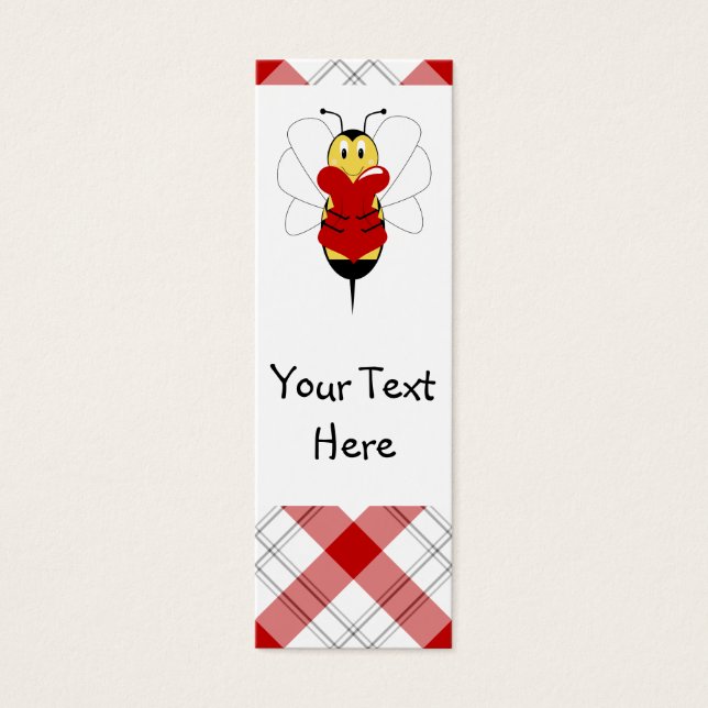 Valentine Bumble Bee Lesezeichen (Vorderseite)