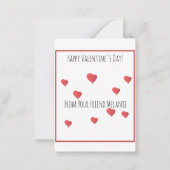 Valentine Bumblebee Daisy Pink Herz Niedlich Mitteilungskarte (Rückseite)