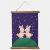 Valentine Bunnies Wandteppich Mit Holzrahmen (Vorderseite)