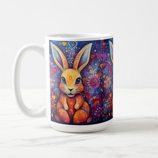 Valentine Bunny Blume lila Kaffeetasse (Links)