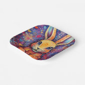 Valentine Bunny Blume lila Pappteller (Gewinkelt)