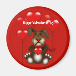 Valentine Bunny Heart Balloons Custom Magnet