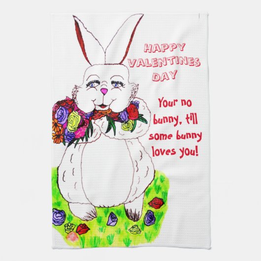 VALENTINE BUNNY LIEBE Handtuch (Vertikal)