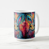 Valentine Bunny Positive vibes herzen Kaffeetasse (VorderseiteRechts)