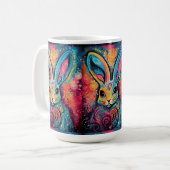 Valentine Bunny Positive vibes herzen Kaffeetasse (Vorderseite Links)