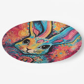 Valentine Bunny Positive vibes herzen Pappteller (Schrägansicht)