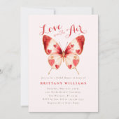 Valentine Butterfly Bridal Dusche Einladung (Vorderseite)