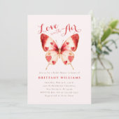 Valentine Butterfly Bridal Dusche Einladung (Stehend Vorderseite)