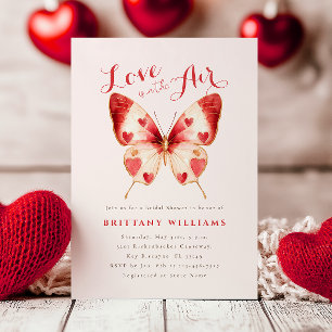Valentine Butterfly Bridal Dusche Einladung