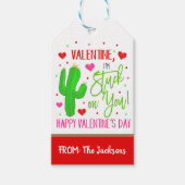Valentine Cactus Gift Tag Geschenkanhänger (Vorderseite)
