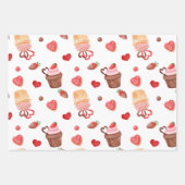 Valentine Cake & Red Heart Cookies Geschenkpapier Set (Vorderseite 2)