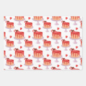 Valentine Cake & Red Heart Cookies Geschenkpapier Set (Vorderseite)