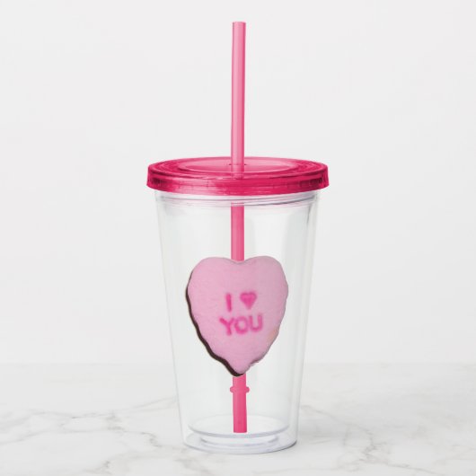 Valentine Candy Heart Acryltrinkbecher (Vorderseite)