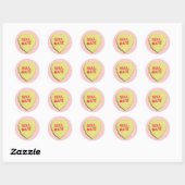 Valentine Candy Heart Runder Aufkleber (Blatt)