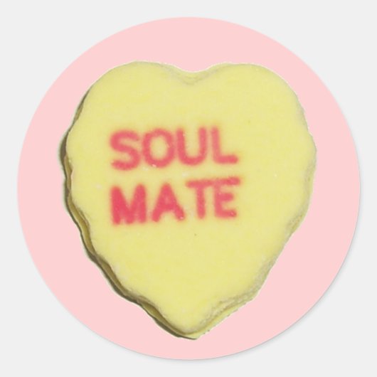 Valentine Candy Heart Runder Aufkleber (Vorderseite)