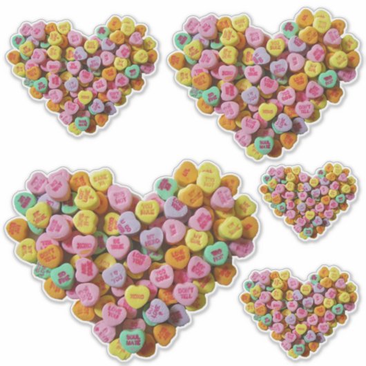 Valentine Candy Hearts Aufkleber (Vorderseite)