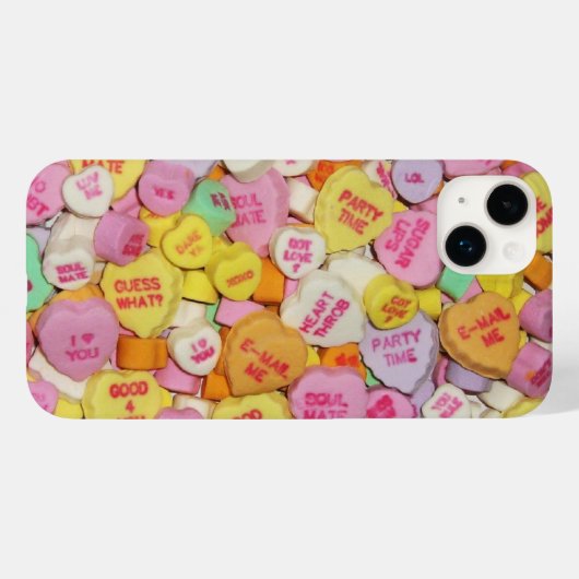 Valentine Candy Hearts Case-Mate iPhone Hülle (Rückseite (Horizontal))