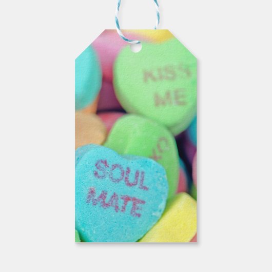 Valentine Candy Hearts Geschenkanhänger (Rückseite)