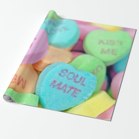 Valentine Candy Hearts Geschenkpapier (Ungerollt)