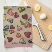 Valentine Candy Hearts Geschirrtuch (Viertel Falte)