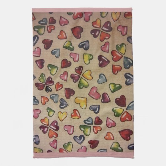 Valentine Candy Hearts Geschirrtuch (Vertikal)