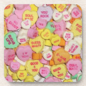 Valentine Candy Hearts Getränkeuntersetzer (Vorderseite)