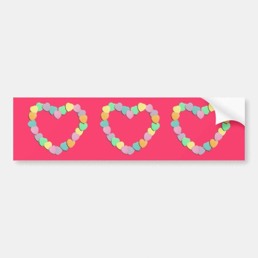 Valentine Candy Hearts Heart Autoaufkleber (Vorne)