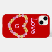 Valentine Candy Hearts Heart Case-Mate iPhone Hülle (Rückseite (Horizontal))
