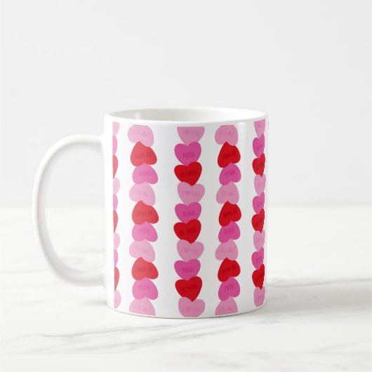 Valentine Candy Hearts Kaffeetasse (Links)